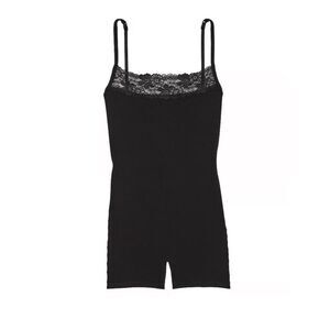Pink Victoria’s Secret ribbed lace romper